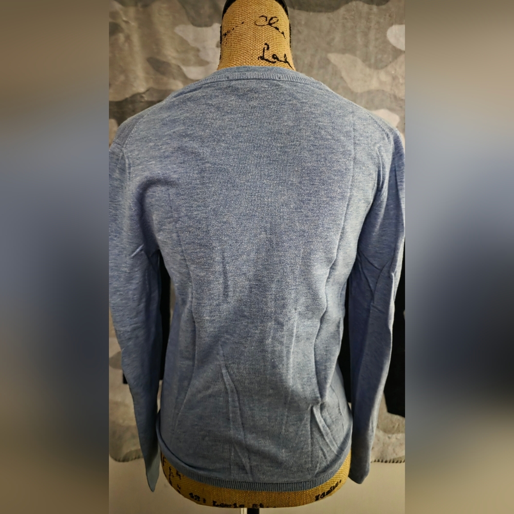 Lacoste Women’s Light Blue V-Neck Cotton Cardigan Tenniscore - Size 34 (XS/S) - Picture 3 of 4